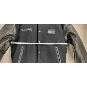 Tommy Hilfiger Black Varsity Jacket with Leather